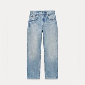Zara NEW WITH TAGS TRF STRAIGHT LEG JEANS WITH A HIGH WAIST